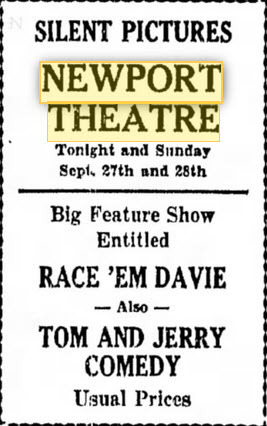 Newport Theater - Sept 27 1930 Silent Films (newer photo)
